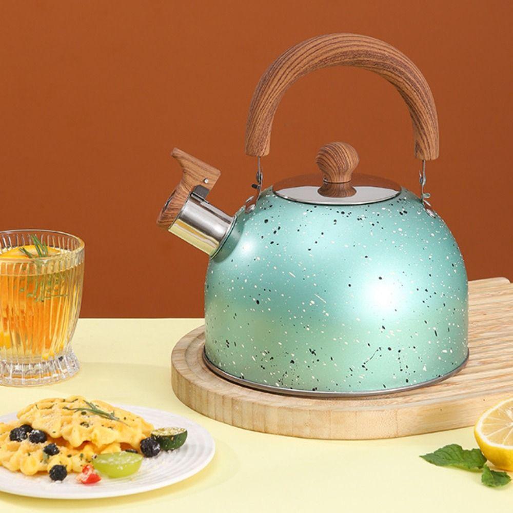 Flat Bottom Star Point Whistle Kettle 2/3L Teapot Durable Stove Water Kettle  Induction Cooker