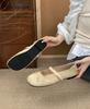 Korean version of ballet square head shallow mouth fairy with skirt shoes 2025 new autumn suede Mary Jane shoes