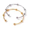 Fade Resistant Titanium Steel Bead Bracelet Minimalist Luxury Steel Ball Bangle Fashion Jewelry