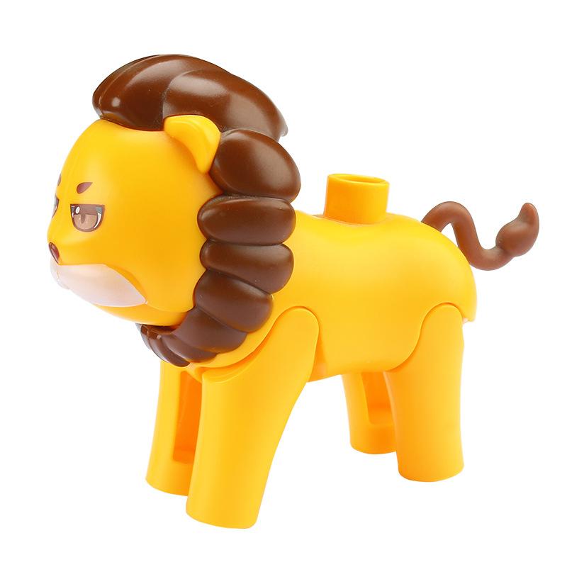 Große Bausteine Tiere Zubehör Bauernhof Zoo Kamel Känguru Katze Löwe Koala Flamingo Lernspielzeug Für Kinder Geschenke