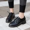 Maogu Oxford Shoes Woman Casual Lace Up Flats Female Creepers Ladies Leather Shoe Black Low Heel Women Flats New British Style