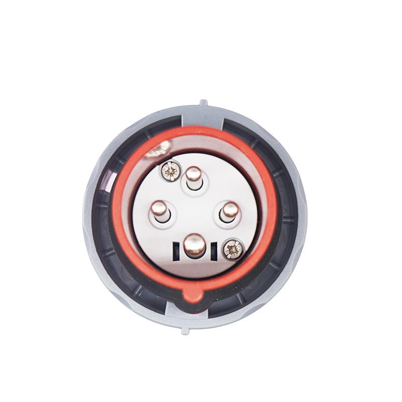 IP67 Waterproof 4-Pin 32A Industrial Plug Socket, Surface/Flush Mount Aviation Connector JH0242