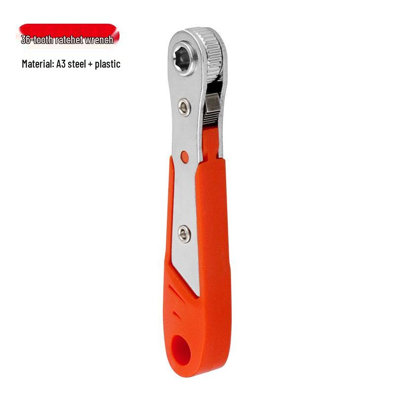 Magnetic Mini 36-Tooth Reversible Ratchet Wrench with Quick-Release Plastic Ring for Tight Spaces