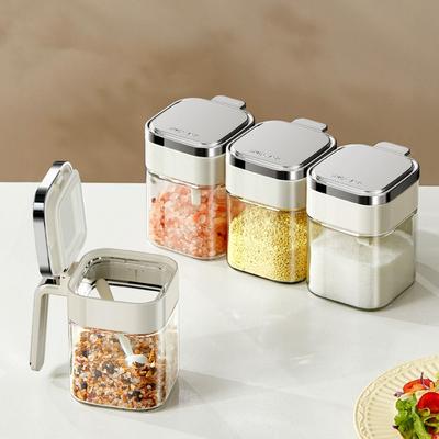 Boîte à épices en verre scellée Sucrier anti-fuite Récipient à sel pratique Cuisine