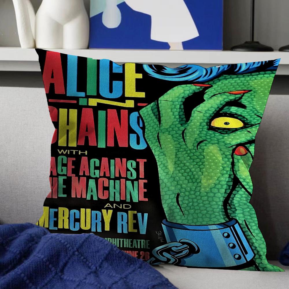 Alice In Chains Pillow Cover for Bedroom Room and Living Room Sofa Decorative Cushion Cover