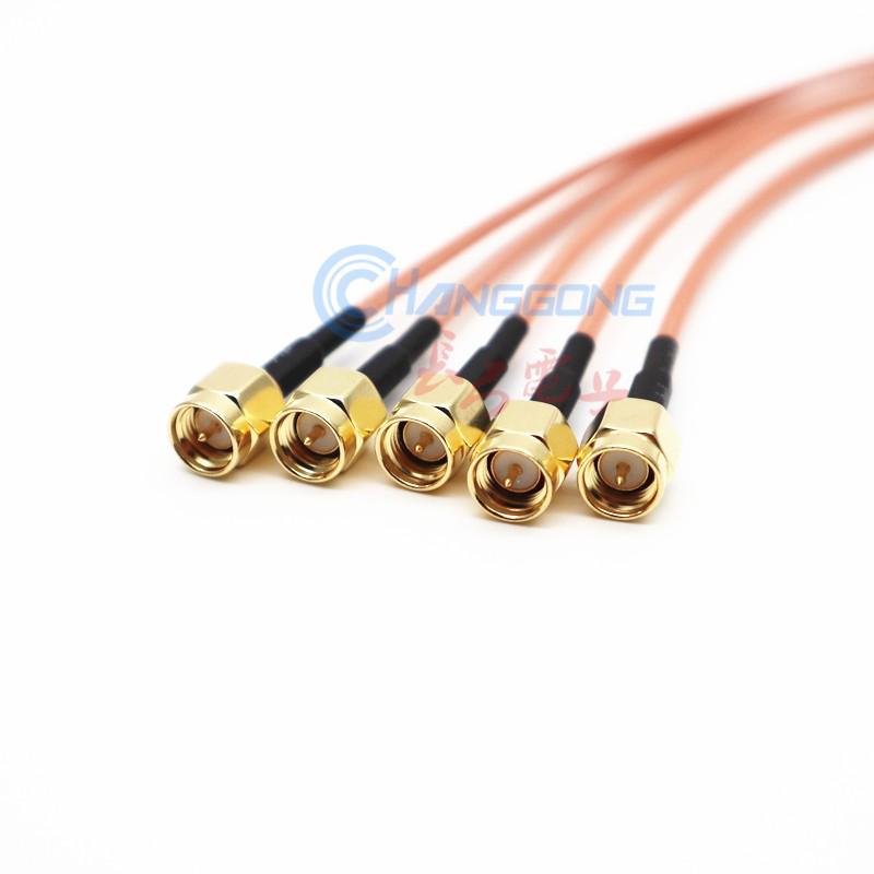 50-1.5 Silver-Plated RG316 SMA-J to SMC-K Adapter Cable (SMA Male to SMC Female)
