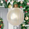 40cm Outdoor Christmas Inflatable Decorated Ball PVC Giant Big Large Balls Xmas Tree Decorations Toy Ball Holiday Decorations