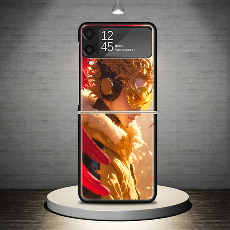 Hawks MHA My Hero A-Academy Phone Case For Samsung Galaxy Z Flip 7 6 5 4 3 5G Shockproof Cover Z Flip7 Flip6 ZFlip5 Flip3 Flip4
