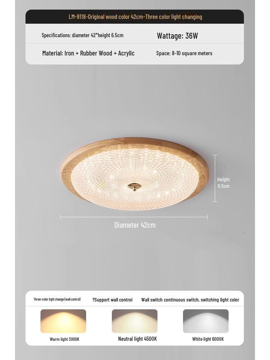 

Элегантная деревянная лампа: Стильный ретро-американский дизайн для спальни, гостиной или столовой — приятное для глаз освещение. Full Spectrum - Three-color Dimming