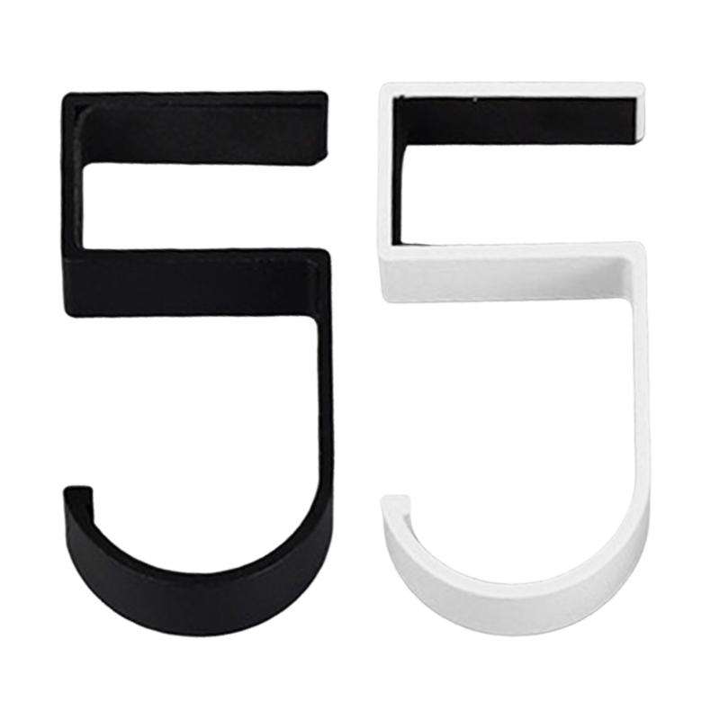5 Shape Sturdy Hook for Student Bags Long Time Use Metal Wall Attachment Basic Assembly Black White Double Tone