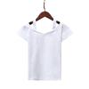 Chic Summer Black Sweet Shoulder Suspender Short Sleeve T-Shirt Women's Shoulder Sexy Top Collarbone