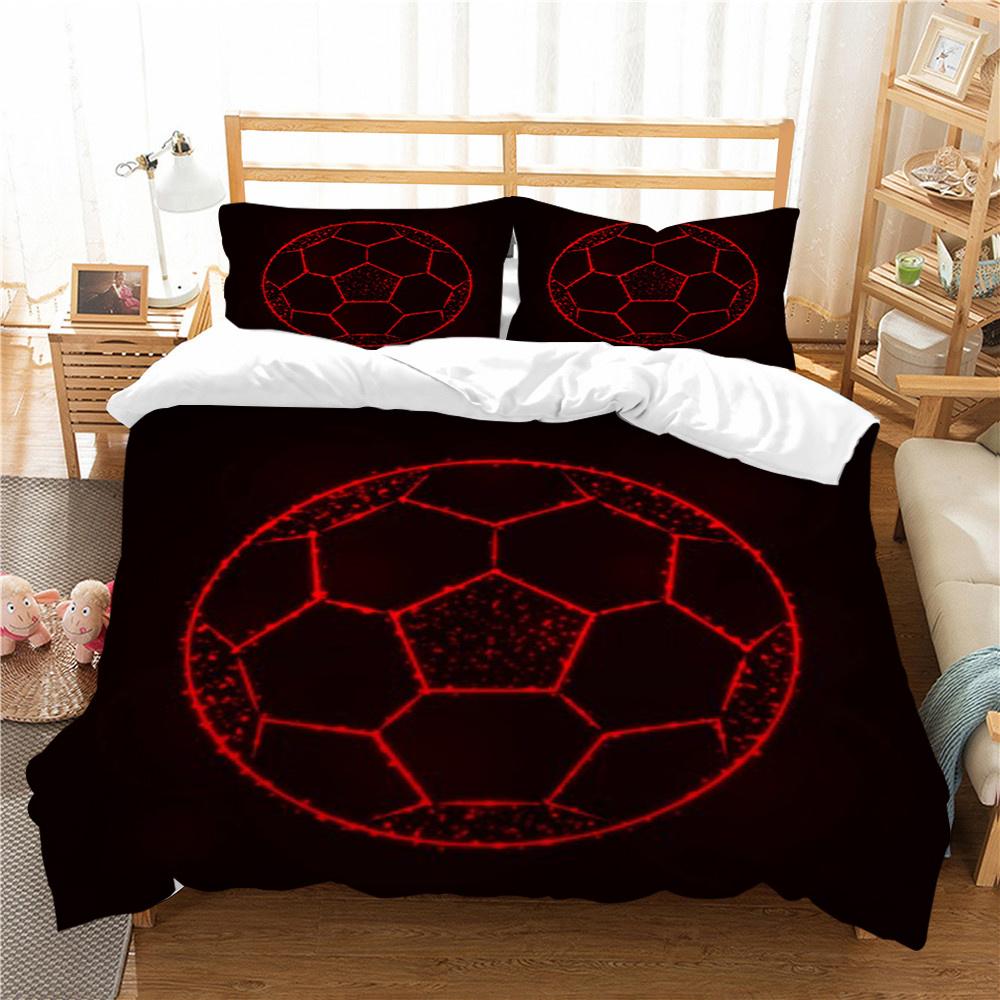 Bed Set Sports Style Duvet Cover Set Soccer Printed Quilt Cover Set Teens King Queen Size Bedding Fashion Cover Suit Luxury Bedding Cover