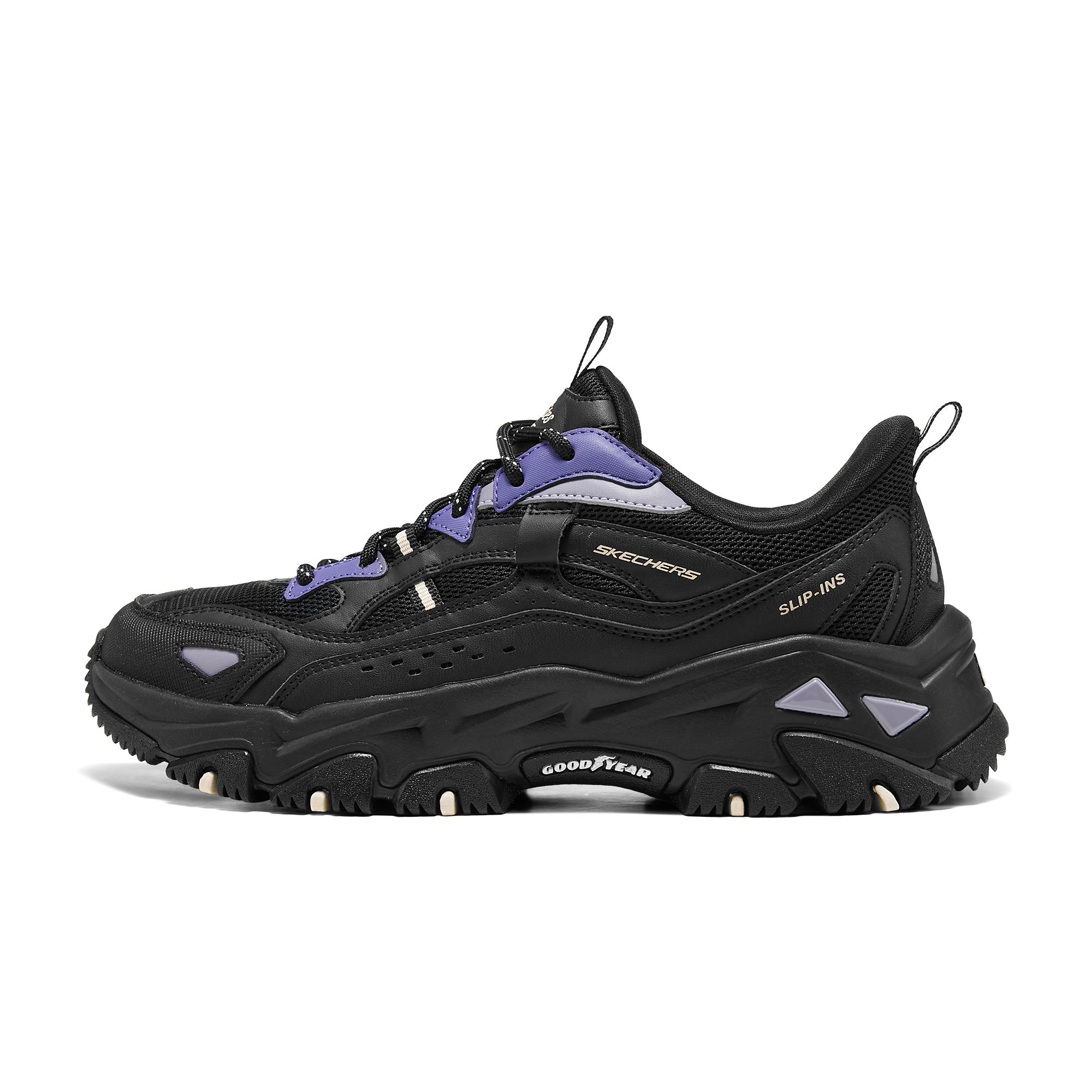 Женские кеды Skechers Cloudland Slip-On Черно-фиолетовые 180329-BKPR 36