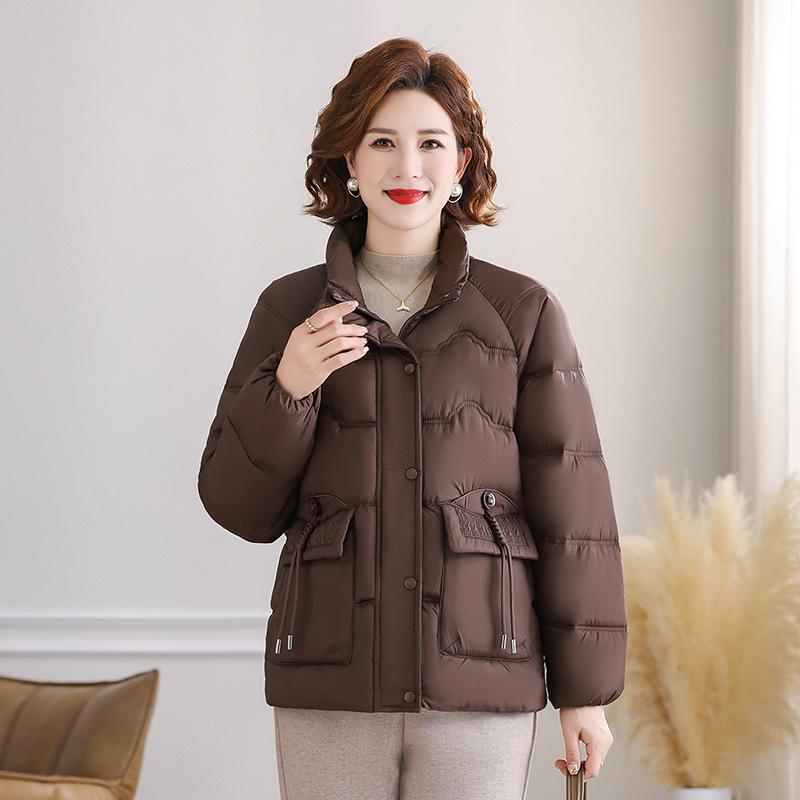 Warm Thickened Cotton-Padded Jacket for Women: Winter Fashion Coat for Middle-Aged & Elderly