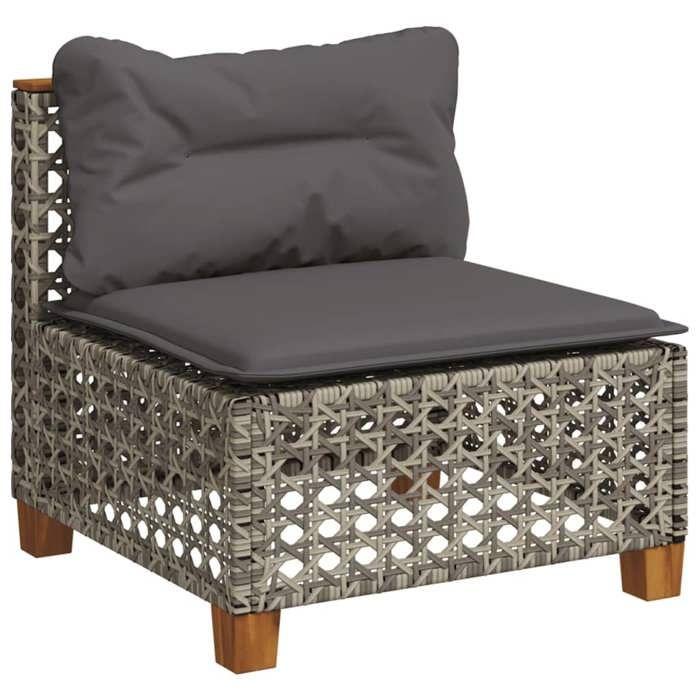 VidaXL Salon de jardin avec coussins 10 pcs gris résine tressée 3262047