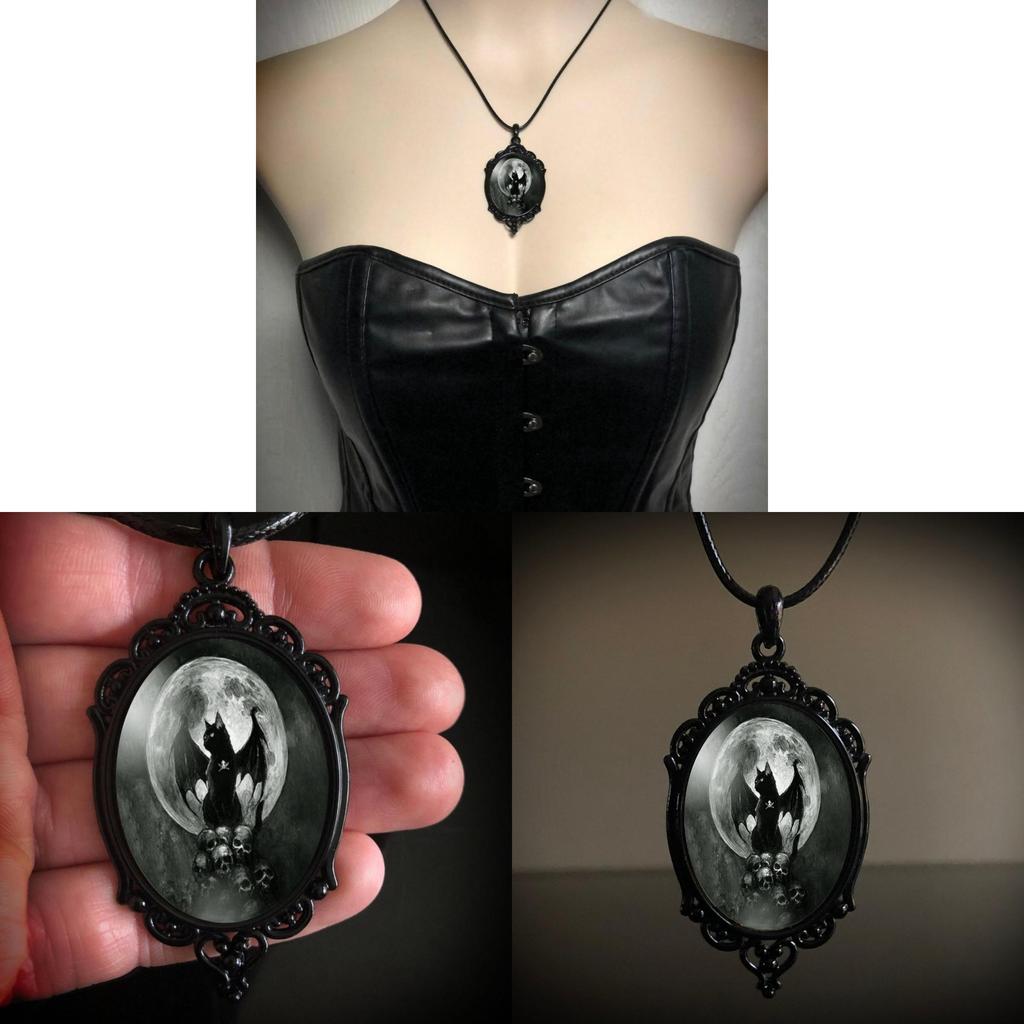 Gothic Punk Resin Pendant Necklace With Animal Charm For Women Autumn Winter Fashion
