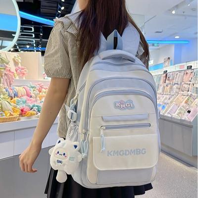 Lightweight  Fashionable  Simple and Color Blocking Versatile Schoolbag  A Backpack for Junior and Senior High School Students