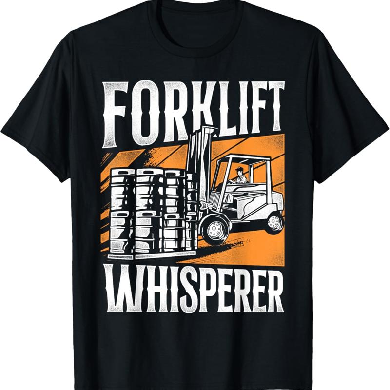 Certified Forklift Truck Operator Vintage Whisperer T Shirt - Men s Summer Cotton Graphic Tee S