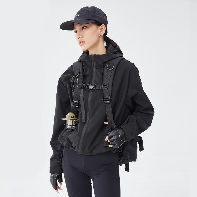 Short jacket women's three-proof outdoor windproof waterproof jacket fashion trend jacket