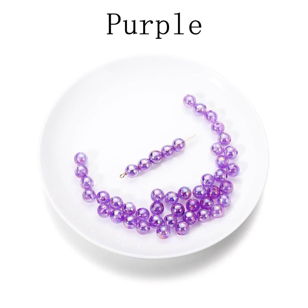 6/8/10mm Imitation ABS Pearl Beads Rainbow Color Round Loose Spacer Bead Scrapbook Decoration DIY Jewelry Making Accessories