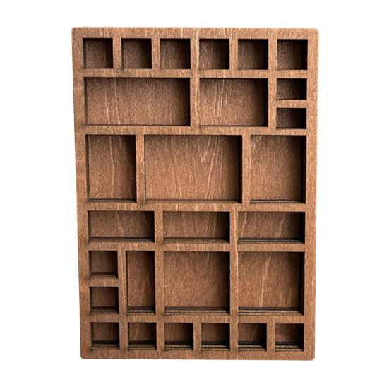 

Миниатюрная полка для безделушек, деревянная полка для кристаллов, органайзер для миниатюрных предметов коллекционирования, лоток для принтеров, драгоценных камней, ракушек