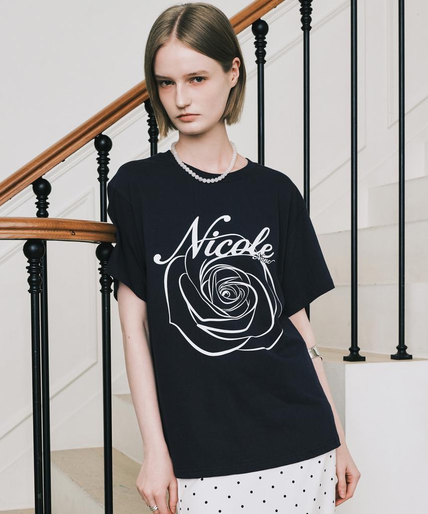 Nigaennikol Nicole Rose Sleeve Top_Navy White