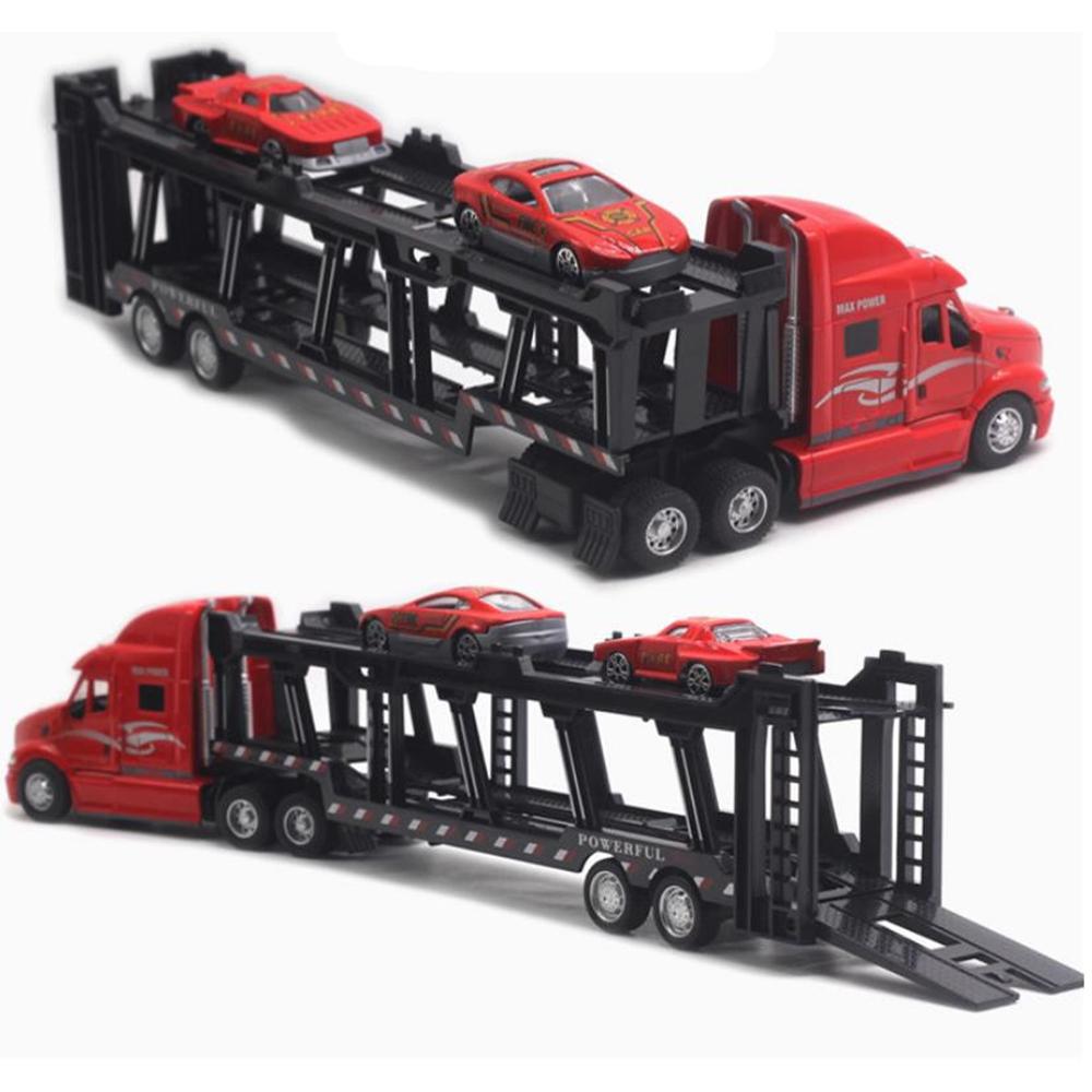 1/48 symulacja pojazdu transportowego odlewanego ciśnieniowo, aluminiowy model ciężarówki z lekkim efektem dźwiękowym, samochodzik-zabawka