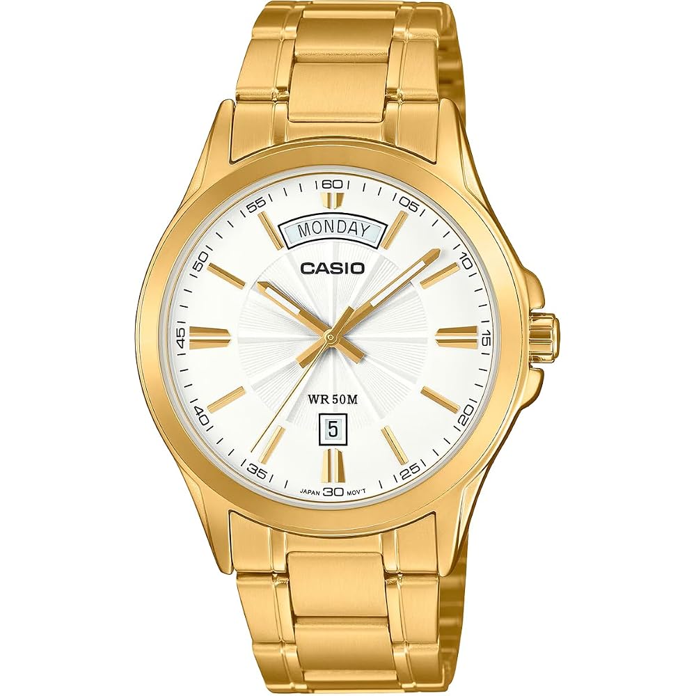 [Casio] CASIO Analog Quartz Men s Watch MTP-1381GD-7AV Metal Band Gold White Overseas Model [Parallel Import]