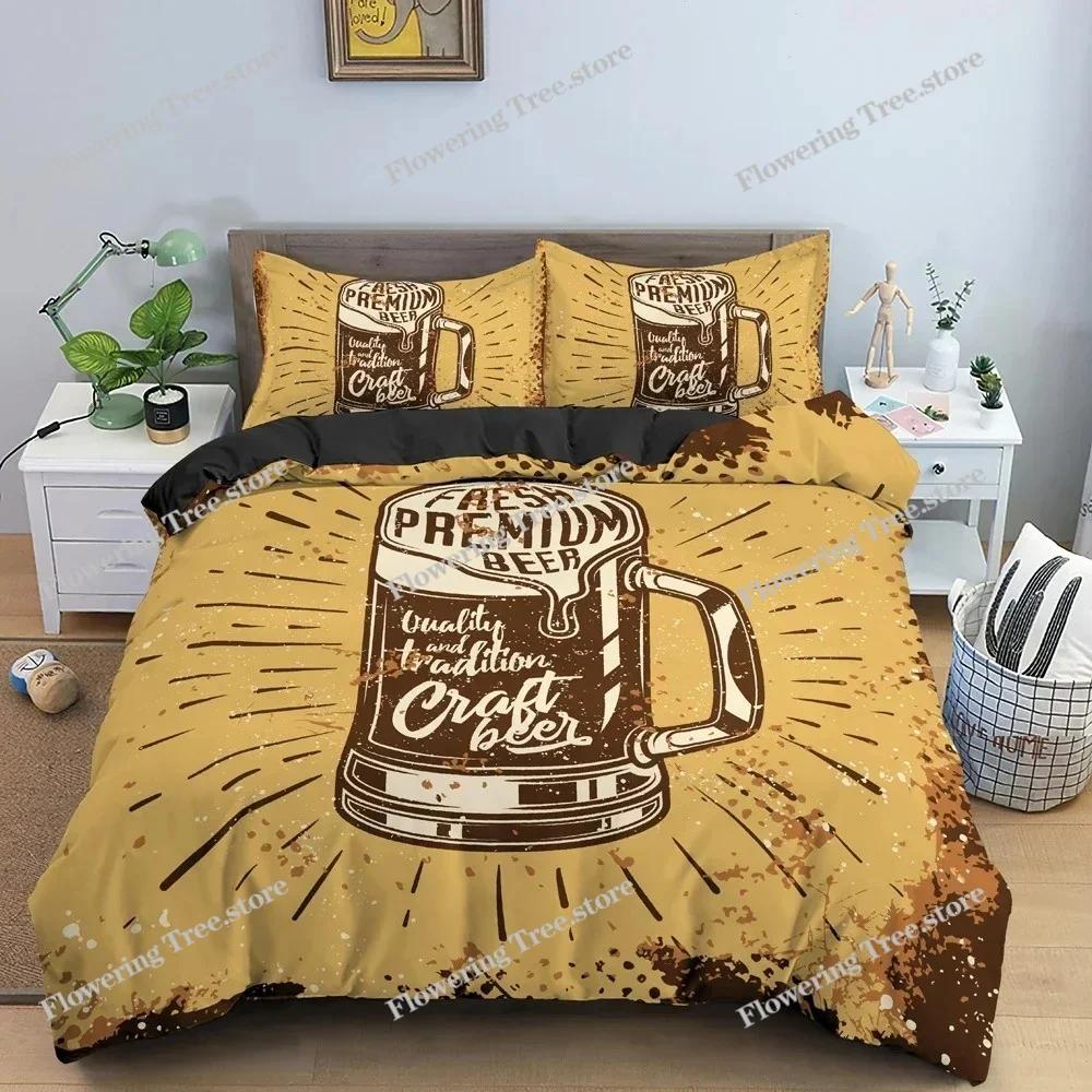 Grunge Hintergrund Illustration Bettbezug Set 3D Retro Bettwäsche Set mit Kissenbezug King Queen Twin Größe Bettwäsche