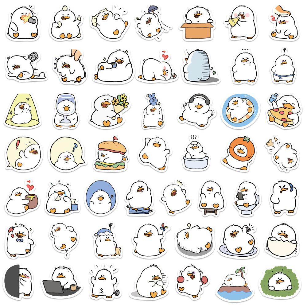 100 Pictures of Xiao Zhang Cute Fat Duck Graffiti Stickers Decorate Suitcase Notebook Waterproof Stickers
