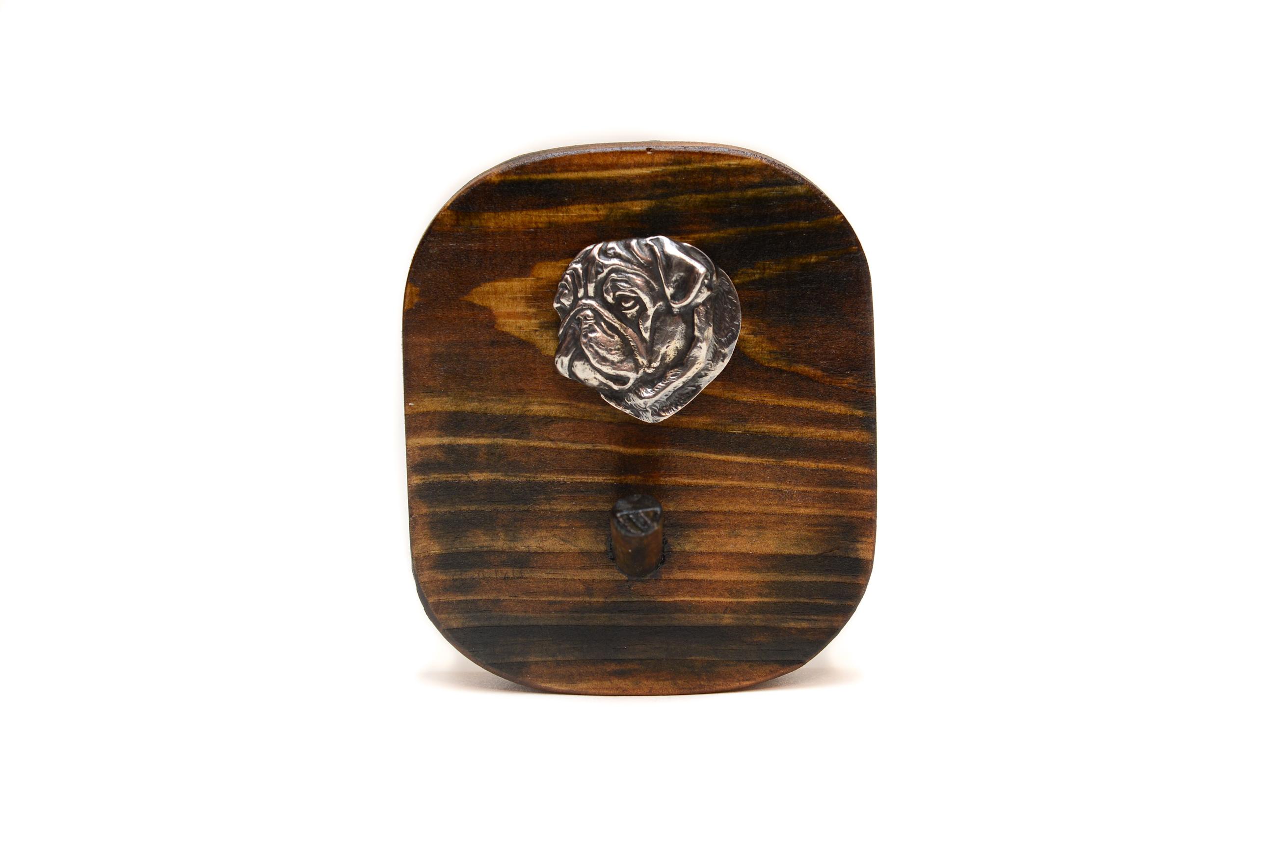 

Pug I - leash hanger, medal hanger with dog, key hook from Art-Dog brand коричневий