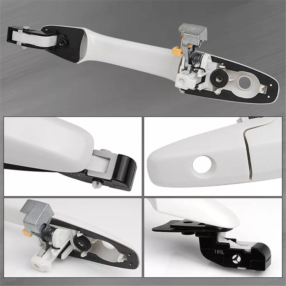 Front Right Side Exterior Door Handle White For 06-11 Honda Civic with Key Hole