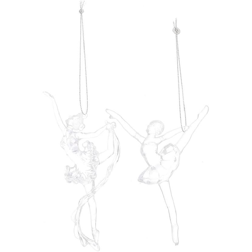 ARTIBETTER 2pcs Christmas Ornaments Acrylic Hanging Ornaments Xmas Hanging Pendant Christmas Tags Plush Ballet Necklace Dolls for Girls Acrylic Skirt