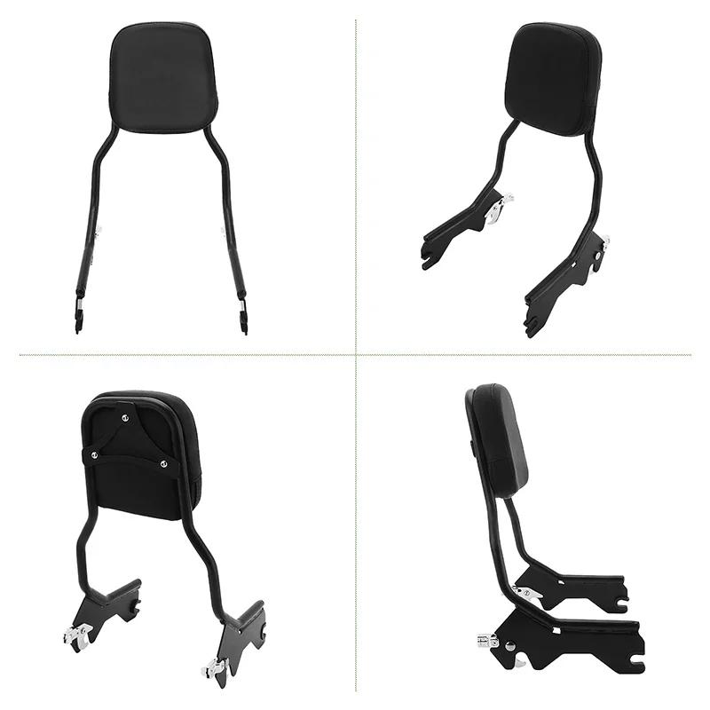 Motorcycle Rear Pessenger Sissy Bar Upright Backrest Black Chrome For Harley Softail Slim Street Bob Deluxe 2018-2025
