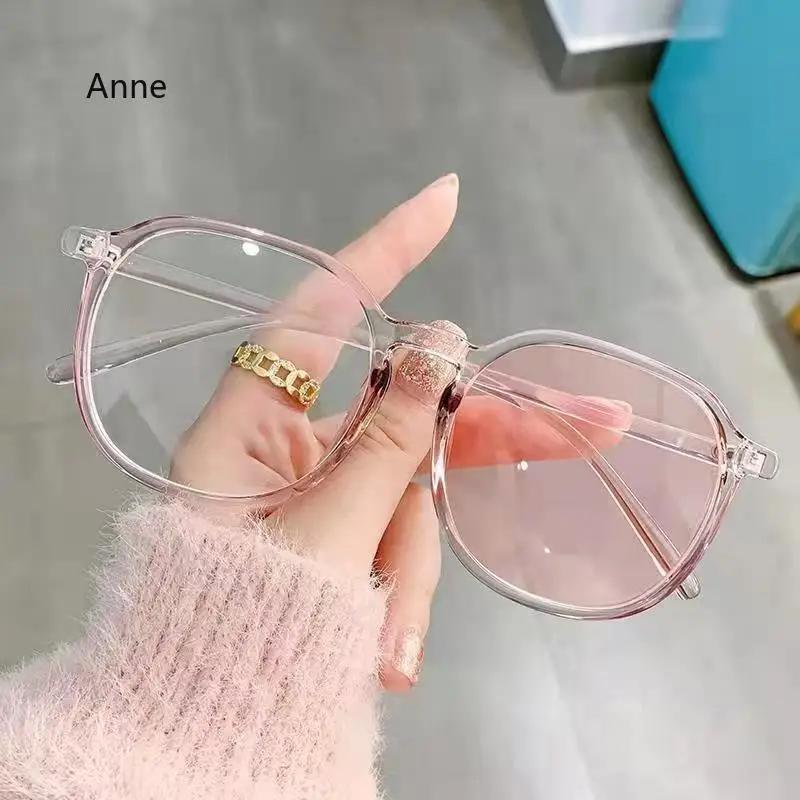Photochromic Round Myopia Eyeglasses Female Male Ultralight Discolored Nearsighted Glasses Anti- Blue Lightweight Myopic Eyewear 0