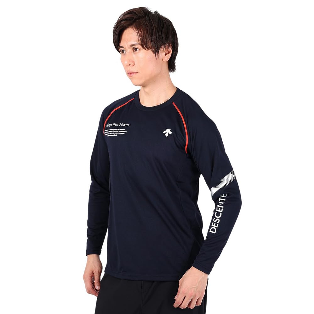 

Футболка Sweat Quick Stretch Unisex NV [DESCENTE], впитывающая, сушка, практика, мужская, женская, (DVUWJB50)