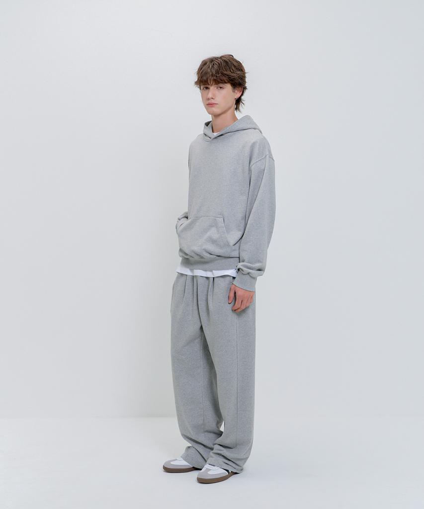 PSSHOPPER Curved Washed Wide Sweatpants [Gray]