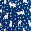 Royal Samt Stoff Polyester Zum Nähen - Motiv Katze Und Pfoten