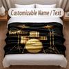 Music Drums Theme Soft Blanket Personalized Custom Name Text Print Warm Blanket Home Sofa Bedroom Decor