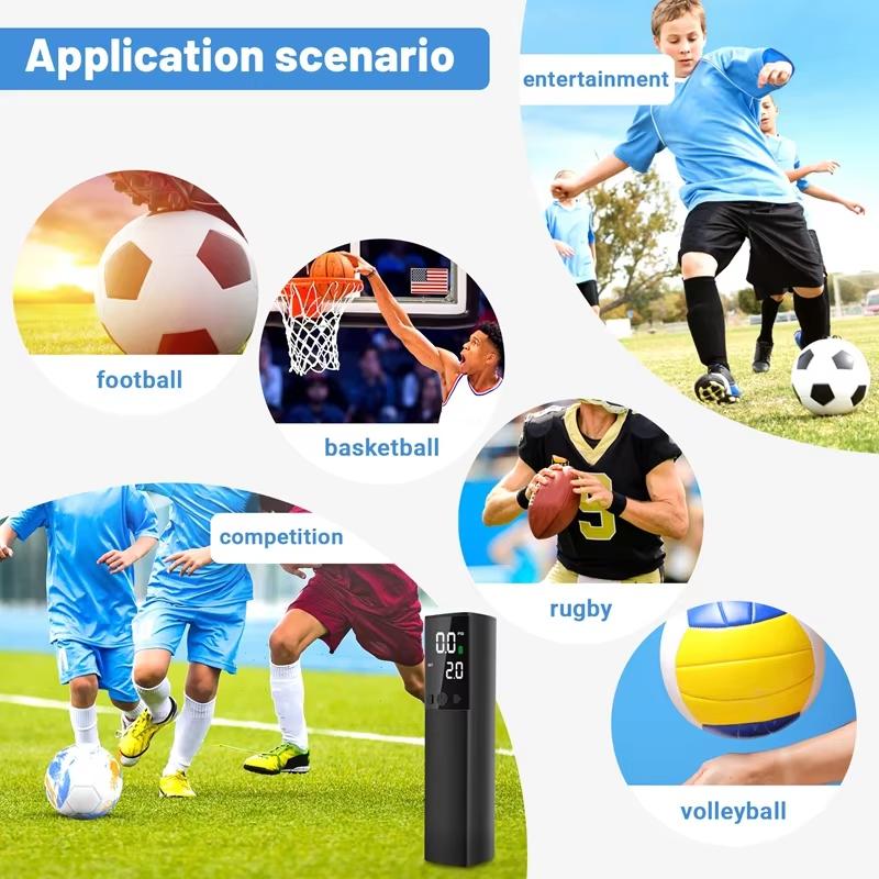 Electric Pump For Balls Fast Inflation Portable Low Noise Powerful Air Ball Pump USB Intelligent LCD Display Screen