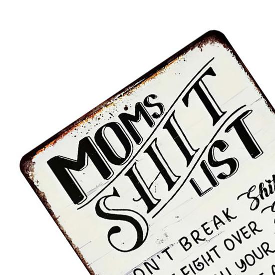 Retro Metal Sign Funny Moms Shit List/Chicken Butt/Welcome To Mimi's Place Poster Sign Vintage Farmhouse Wall Decor for Garden Yard Bar Porch Home
