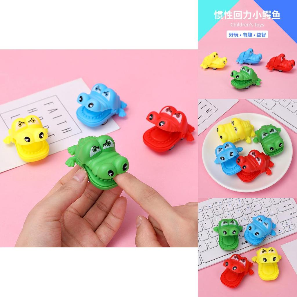 Childrens Cartoon Crocodile Rattle Car With Inertial Pullback Mechanism For Developmental Play