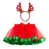 2-Piece Set Children's Tulle Skirt Christmas Party Performance Outfit  For Height 80-140cm
