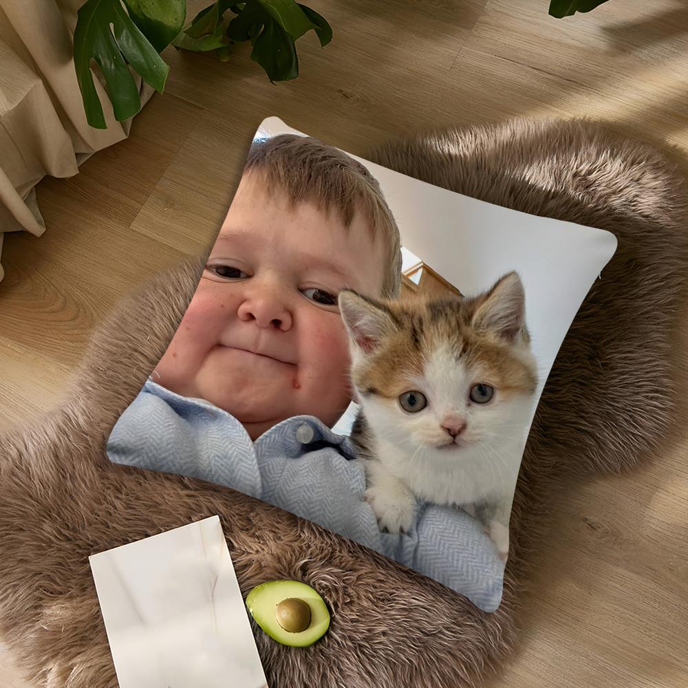 Funny H-Hasbullas Boy cushion cover Living Room Accent Couch Back Support Square Lounge Restful Nap Companion Pillow Case