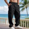 Men's Loose Amekaji Casual Work Sports Multi-Pocket Straight Pants.
