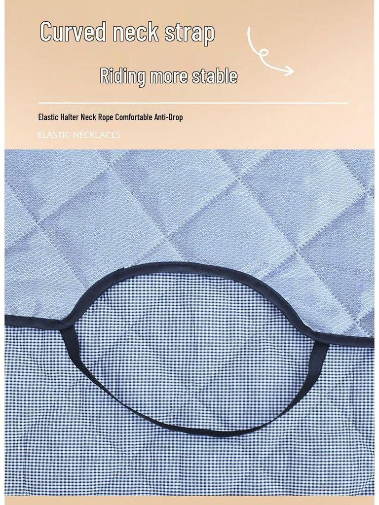 Four Seasons Electric Motorcycle Windshield Cover with Sunshade, Breathable Pockets, and Side Wings for Year-Round Protection.