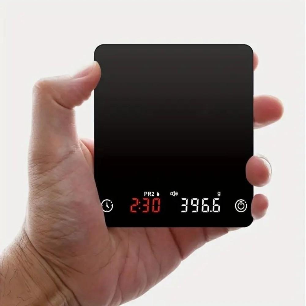 Digital Display Mini Smart Kitchen Scale Rechargeable Timer Function Espresso Scale 0.1g Accuracy 2kg Capacity Baking Scale