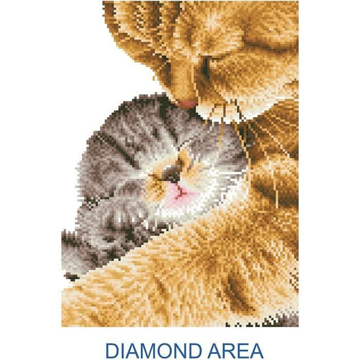 Kit de création d'œuvre d'art - Diamond Dotz - Tender Moments Maman chat - 13 facettes - Pour enfants