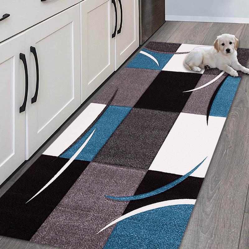 

Fashion Modern Living Room Carpet Kitchen Mat Home Entrance Doormat Bedroom Decor Carpets Hallway Black Grey Anti-Slip Floor Mat 40x60cm 16x24 inch