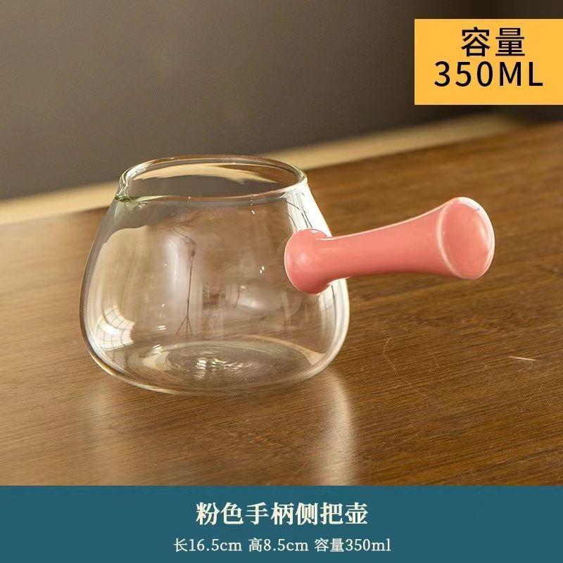 Glass Fair Cup Kung Fu Teapot High-end Side Handle Tea Pot Household Tea Pourer Thickened Heat-resistant Anti-scald Fair Cup розовый